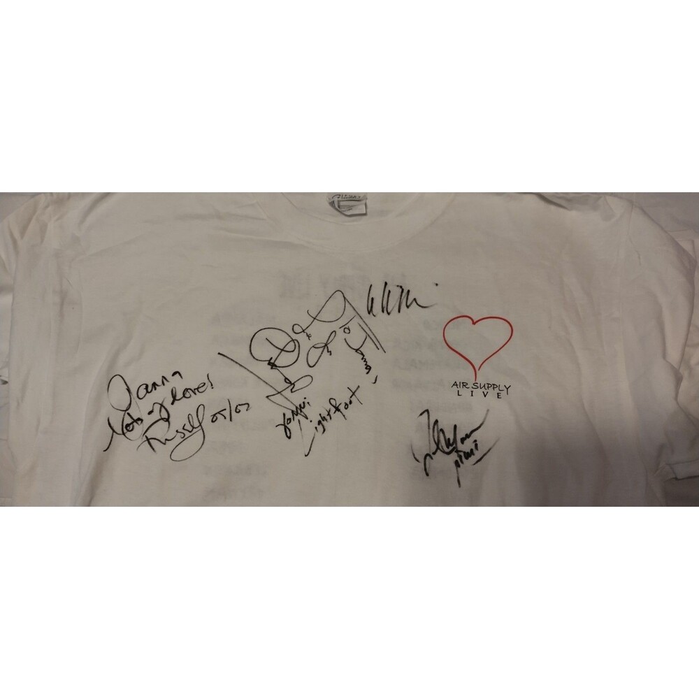 Air Supply Signed Concert T-shirt Size L Large 2001 2002 World Tour New